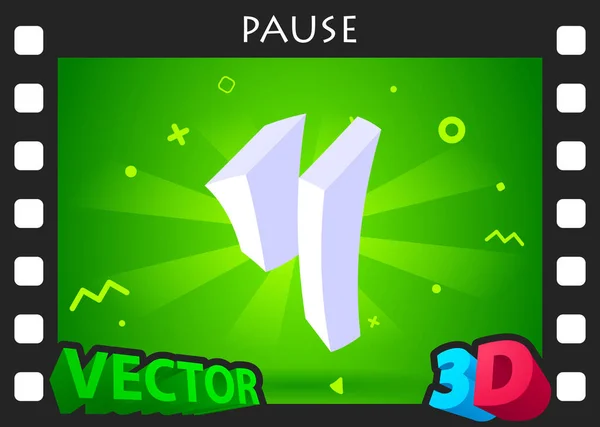 Pause Isometric Design Icon Vector Web Illustration Colorful Concept — ストックベクタ