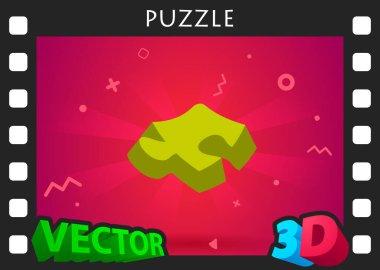 Bulmaca izometrik tasarım simgesi. Vektör web illüstrasyonu. 3d renkli konsept