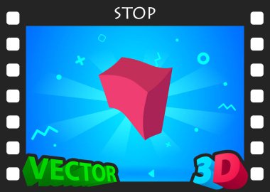 İzometrik tasarım simgesini durdur. Vektör web illüstrasyonu. 3d renkli konsept