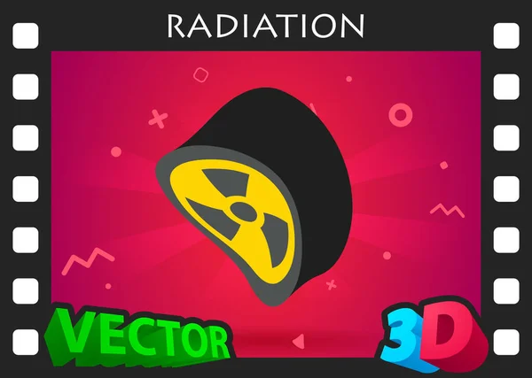 Radiation Isometrische Design Ikone Vektor Web Illustration Buntes Konzept — Stockvektor