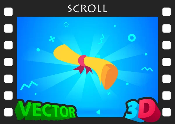 Scroll Isometric Design Icon Vector Web Illustration Colorful Concept — ストックベクタ