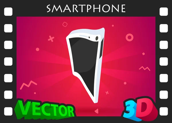 Smartphone Isometric Design Icon Vector Web Illustration Colorful Concept — ストックベクタ