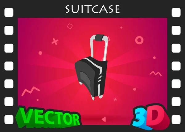 Suitcase Isometric Design Icon Vector Web Illustration Colorful Concept — ストックベクタ
