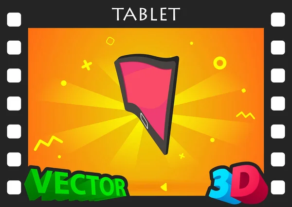 Tablet Isometric Design Icon Vector Web Illustration Colorful Concept — ストックベクタ
