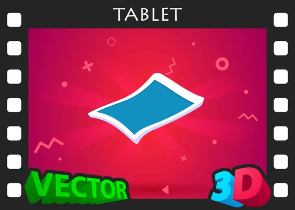 Tablet Isometric Design Icon Vector Web Illustration Colorful Concept — ストックベクタ