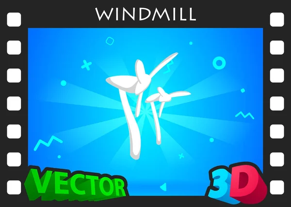 Izometrická Ikona Větrného Mlýna Vektorový Web Ilustrace Barevný Koncept — Stockový vektor