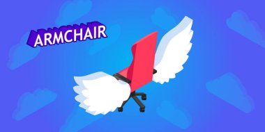 Koltuk izometrik tasarım simgesi. Vektör web illüstrasyonu. 3d renkli konsept