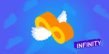 Sonsuz izometrik tasarım simgesi. Vektör web illüstrasyonu. 3d renkli konsept