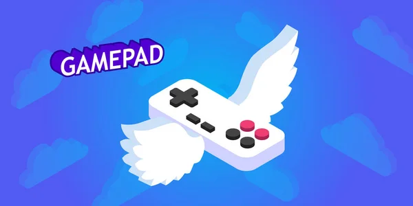 Gamepad Isometric Design Icon Vector Web Illustration Colorful Concept — ストックベクタ