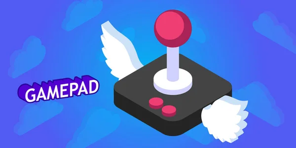 Gamepad Isometric Design Icon Vector Web Illustration Colorful Concept — ストックベクタ