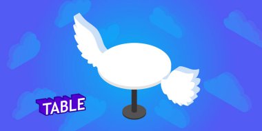 Tablo izometrik tasarım simgesi. Vektör web illüstrasyonu. 3d renkli konsept