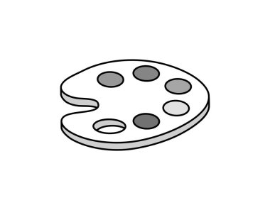 Palet izometrik tasarım ikonu. Vektör web illüstrasyonu. 3d renkli konsept