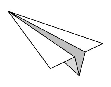 Kağıt uçak izometrik tasarım ikonu. Vektör web illüstrasyonu. 3d renkli konsept