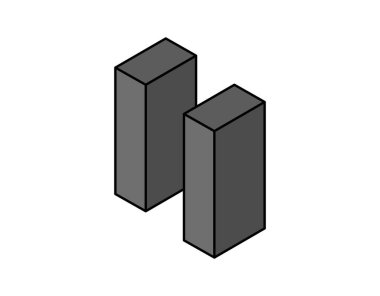 İzometrik tasarım simgesini durdur. Vektör web illüstrasyonu. 3d renkli konsept