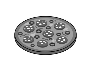 Pizza izometrik tasarım ikonu. Vektör web illüstrasyonu. 3d renkli konsept