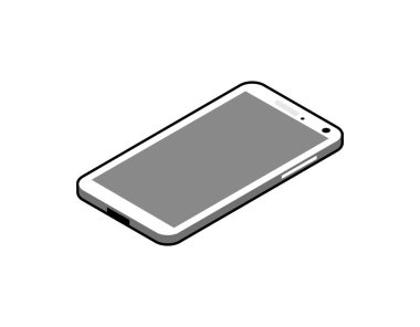 Akıllı telefon izometrik tasarım ikonu. Vektör web illüstrasyonu. 3d renkli konsept