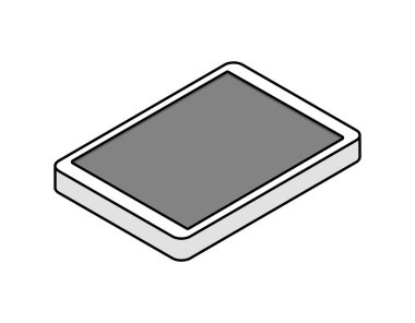 Tablet izometrik tasarım simgesi. Vektör web illüstrasyonu. 3d renkli konsept
