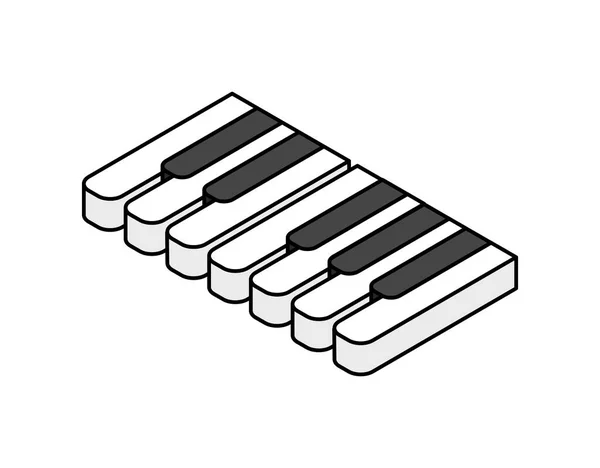 Piano Isometric Design Icon Vector Web Illustration Colorful Concept — ストックベクタ
