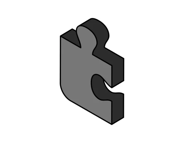 Ikona Izometrického Designu Puzzle Vektorový Web Ilustrace Barevný Koncept — Stockový vektor