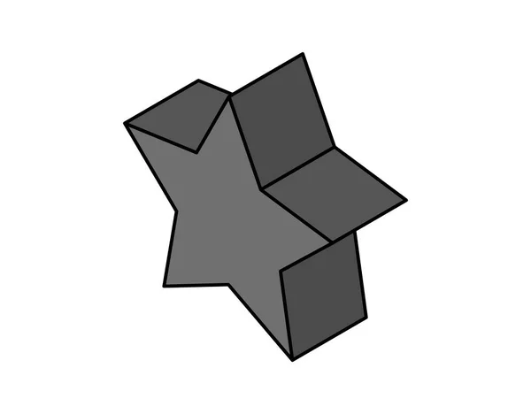 Ikona Izometrycznej Konstrukcji Gwiazdy Ilustracja Sieci Wektorowej Kolorowa Koncepcja — Wektor stockowy