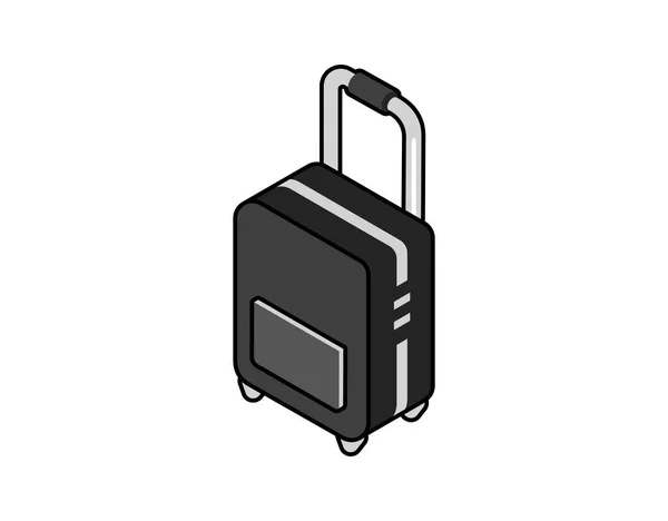 スーツケース等角デザインのアイコン ベクトルウェブイラスト 3Dカラフルなコンセプト — ストックベクタ