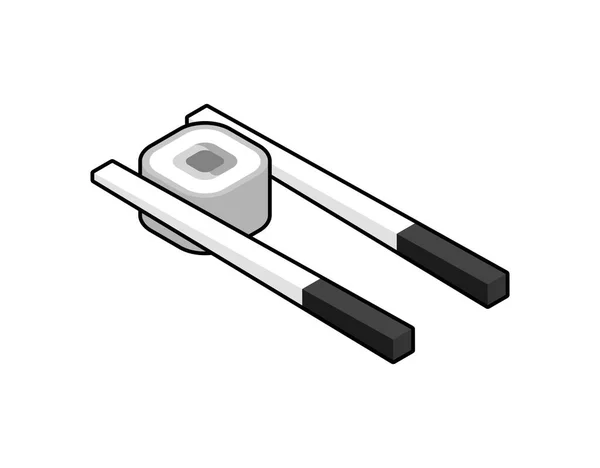 Sushi Isometrische Ontwerp Icoon Vector Web Illustratie Kleurrijk Concept — Stockvector