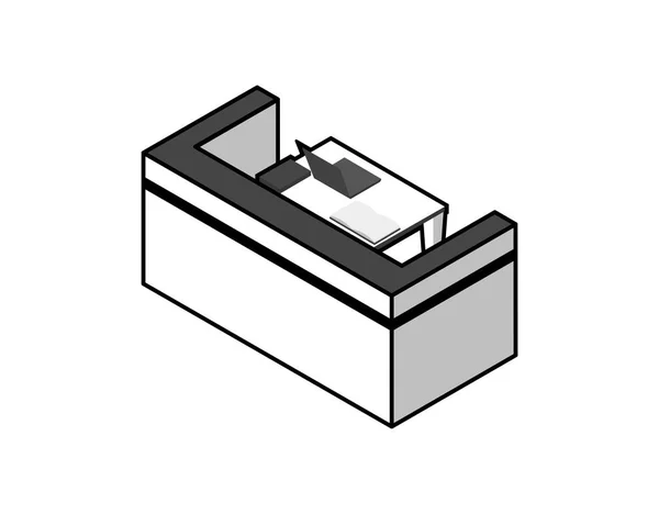 Werkplaats Isometrische Ontwerp Pictogram Vector Web Illustratie Kleurrijk Concept — Stockvector