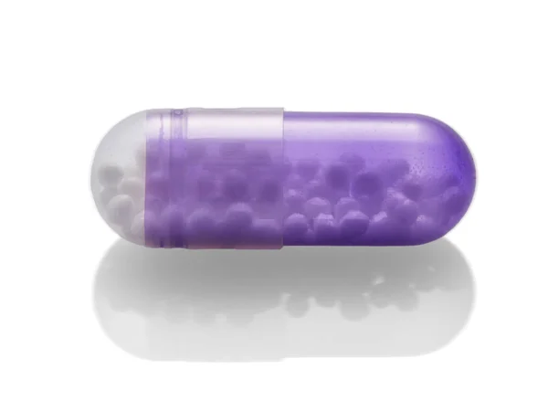 Purple Capsule Isolated White Background — Stock Fotó