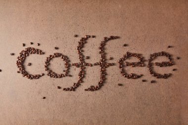 Kahve çekirdeğinden yapılmış 'kahve' kelimesi