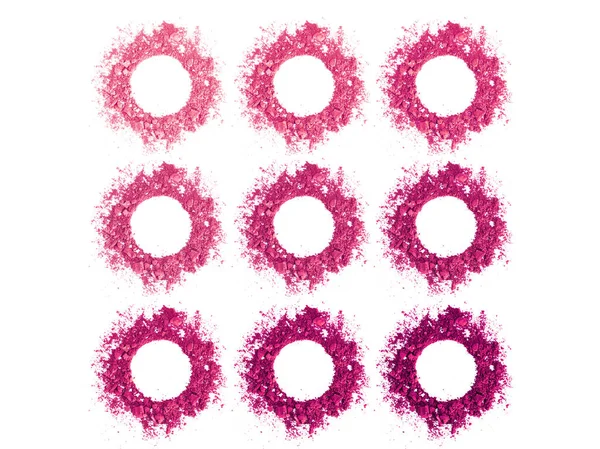 Yüz pudrası ezilmiş daire çerçeve