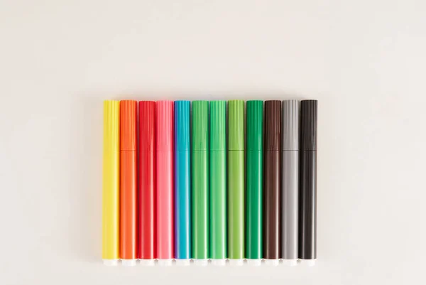 Colored Markers White Backgroun — Stock Photo, Image