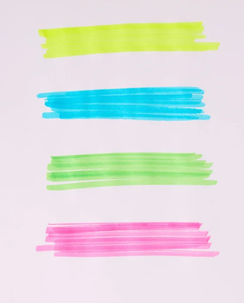 Dört renkli el çizgili işaret çizgisi seti