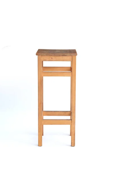 Stary Drewniany Bar Krzesło Białym Tle — Zdjęcie stockowe