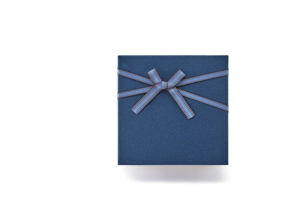 Niebieskie Pudełko Białym Tle — Zdjęcie stockowe