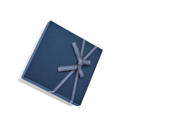 beyaz izole mavi hediye kutusu