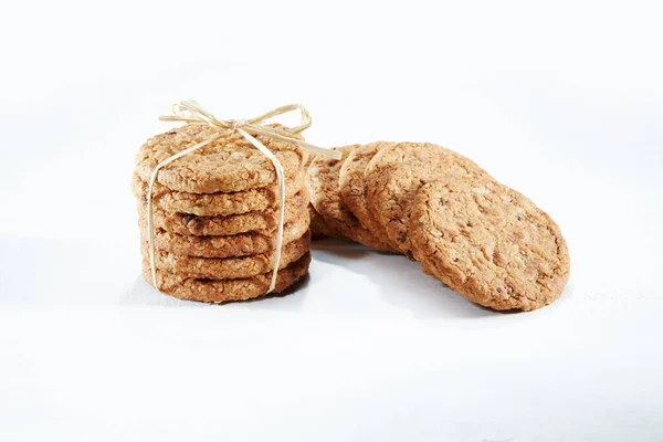 Cookies Vhite Bakgrund Royaltyfria Stockfoton