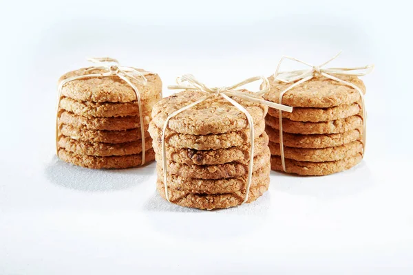 Cookies Vhite Bakgrund Royaltyfria Stockfoton