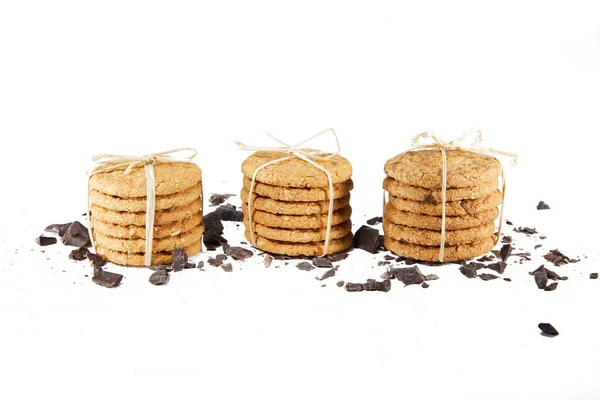 Cookies Vhite Bakgrund Royaltyfria Stockbilder