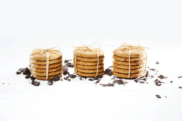 Cookies Vhite Bakgrund Royaltyfria Stockfoton
