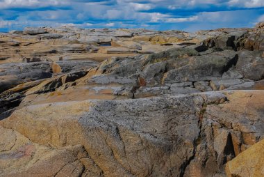 A beautiful view of the rocky coastline of a place called 