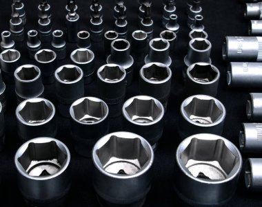 araç seti, soket başlıkları yakın plan