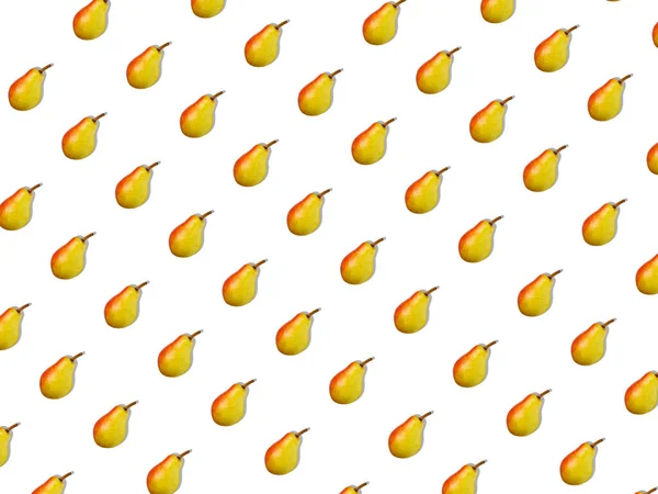 seamless pattern with colorful pears on white background