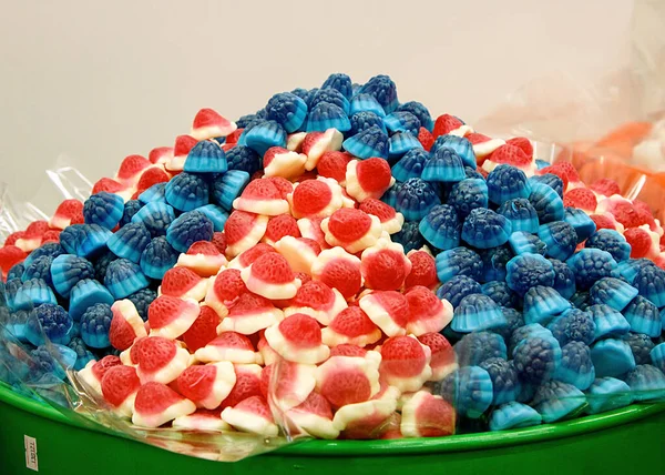 fresh fruit and berries in a market