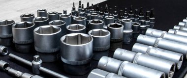 araç seti, soket başlıkları yakın plan