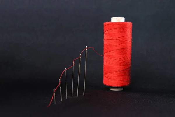 Thread Spool Black Background — Foto de Stock