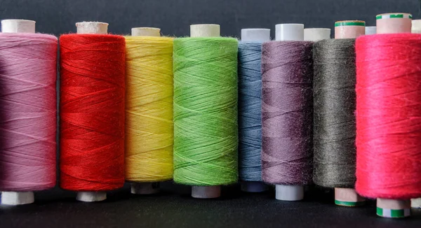 Colorful Threads Sewing White Background — Stok fotoğraf