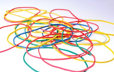 colorful background of multicolored paper clips