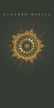 Mobil arayüz duvar kağıdı tasarımı için arkaplan, akıllı telefonlar, cep telefonları, kelimeler yazmak için yeri olan cihazlar için lüks ve zarif Ramazan kutlamaları. vektör illüstrasyonu