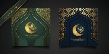 Yeni Koleksiyonlar Ramazan Kareem Arap kaligrafi ve İslam selamlaması için geleneksel fener. vektör illüstrasyonu