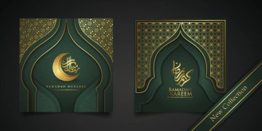 Yeni Koleksiyonlar Ramazan Kareem Arap kaligrafi ve İslam selamlaması için geleneksel fener. vektör illüstrasyonu